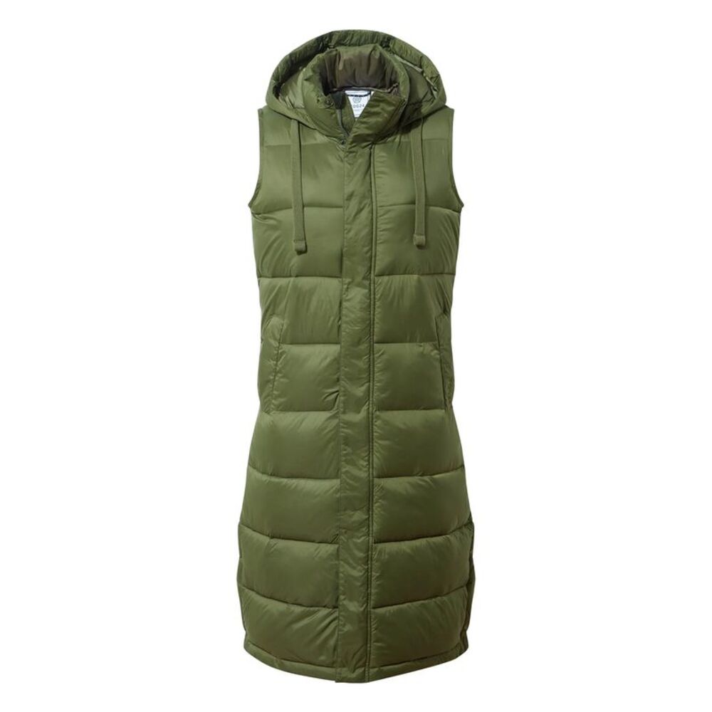 TOG24 Womens/Ladies Newall Padded Long Vest / Khaki Green
